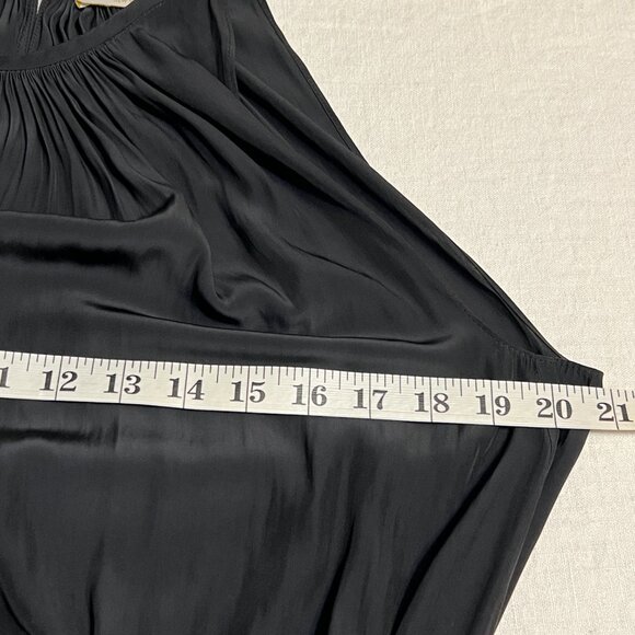 Ramy Brook New York Black Blouson Midi Dress Women’s Size M Elastic Waist Party - Picture 8 of 10